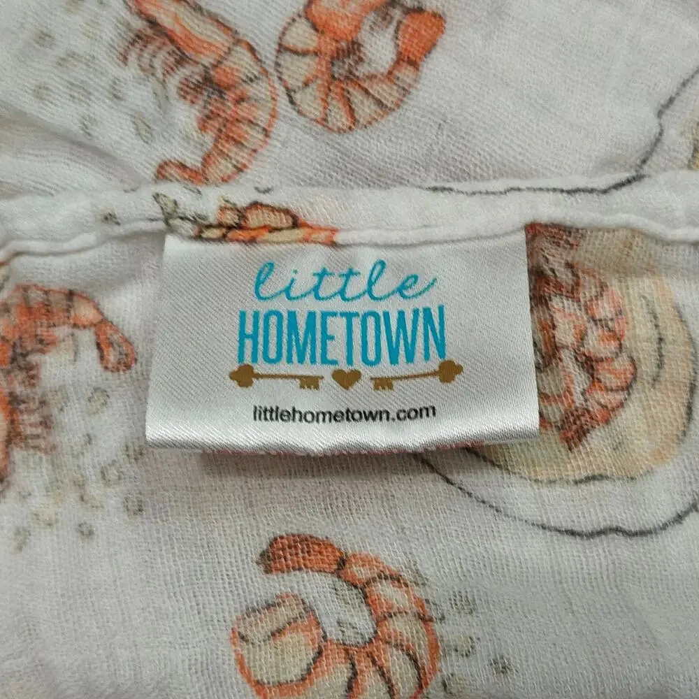 Little Hometown Shrimp Canjun Muslin Baby Swaddle Blanket Security